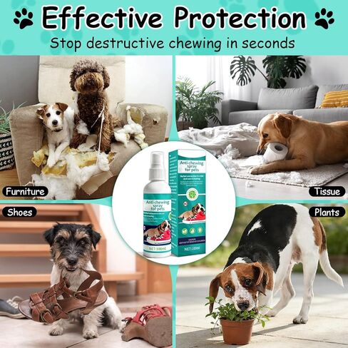 No Chew Spray for Dogs -Bitter Apple Spray for Dogs to Stop Chewing Licking of Furniture, Shoes, Bandages, Dog Training & Behavior Aids Spray, Indoor Outdoor in Kuwait