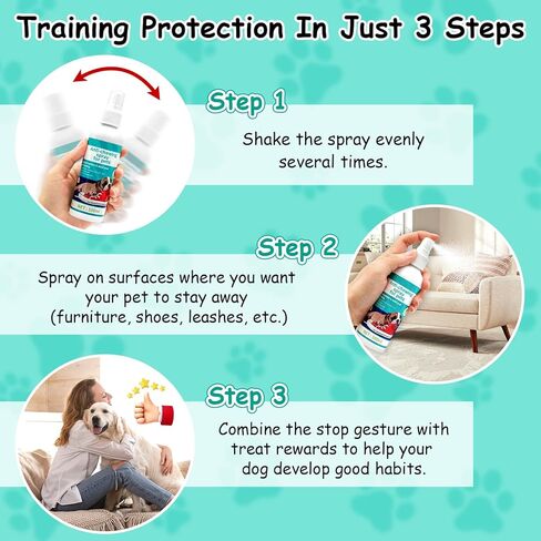No Chew Spray for Dogs -Bitter Apple Spray for Dogs to Stop Chewing Licking of Furniture, Shoes, Bandages, Dog Training & Behavior Aids Spray, Indoor Outdoor in Kuwait