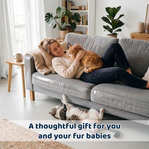12PCS Symmu Anti Cat Scratch Furniture Protector, Heavy-Duty No-Residue Couch Protector from Cat Claws, Easy-to-Apply Clear Cat Couch Protector, Single-Sided Cuttable Sticky Sheets for Fabric Sofa in Kuwait