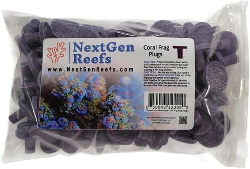 NextGen Reefs® 1 بوصة سدادة سيراميك كورالاين أرجوانية مرجانية 100 قطعة + جل غراء الشعاب المرجانية NGR in Kuwait