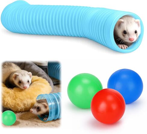 ألعاب Mity Rain Ferret مع 3 كرات متضمنة، ملحقات أنبوب نفق قابلة للطي خفيفة الوزن للقوارض والخنازير الغينية والهامستر ومستلزمات الألعاب التفاعلية القابلة للتوسيع للحيوانات الأليفة الصغيرة in Kuwait