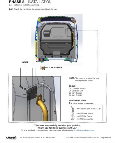Ranger Design Composite Safety Partition for RAM ProMaster, Solid Contoured, 3310-RP in Kuwait
