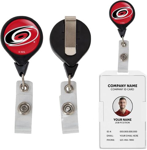 Carolina Hurricanes NHL Team Retractable Badge Holder Ticket Clip Reel ID in Saudi Arabia