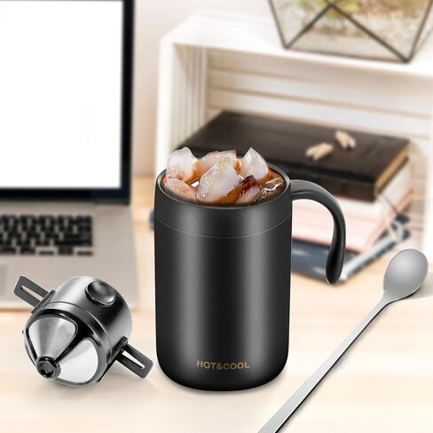MACIFECI 16oz صانع القهوة للتخييم، صب فوق صانع القهوة، وعاء قهوة للتخييم، صانع القهوة المحمول للسفر، مكاتب التخييم، الظهر في الهواء الطلق in Kuwait