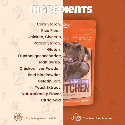 Havira BBQ Dog Treats Single Rib 15 Count, Grill-Shaped Rawhide Free Dog Chews Bone, Easily Digestible, for All Life Stages in Saudi Arabia