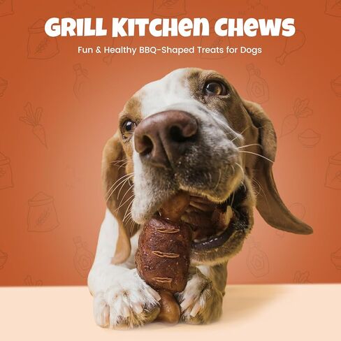 Havira BBQ Dog Treats Single Rib 15 Count, Grill-Shaped Rawhide Free Dog Chews Bone, Easily Digestible, for All Life Stages in Saudi Arabia