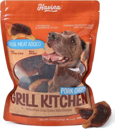 Havira BBQ Dog Treats Single Rib 15 Count, Grill-Shaped Rawhide Free Dog Chews Bone, Easily Digestible, for All Life Stages in Saudi Arabia