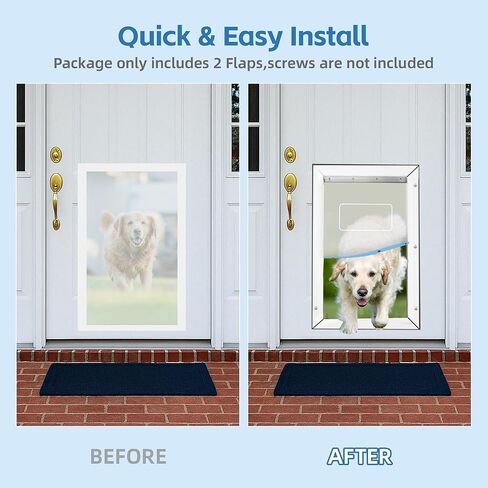 Dog Door Flaps Replacement 10 1/2"x15" XL, Compatible with Ideal Pet Products Designer Series DSPRFXL RFXLN, Longer Lasting, Transparent, Flexible, Weather Resistan in Kuwait
