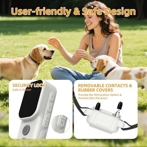 ETACCU Shock Collar for Dogs,Waterproof Dog Training Collar with Remote Control,4 Training Modes：Beep, Vibration, Safe Static,LED,Rechargeable Adjustable for 5-150lbs Small Medium Large Dogs in Kuwait