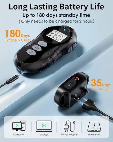 Dog Training Collar with Remote for Dogs, Waterproof IPX7 E Collar, Beep Vibration Modes, Safe Humane Training, 2000FT Range, Rechargeable Battery, for Small Medium Large Dogs 10–120 lbs (Black) in Kuwait