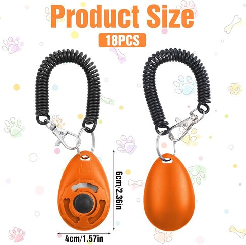 18 Pieces Dog Clicker for Training, Pet Training Clicker Set with Wrist Strap Clickers Trainer for Dogs Cats Puppy Birds Horses Behavioral Training (Multicolor) in Kuwait