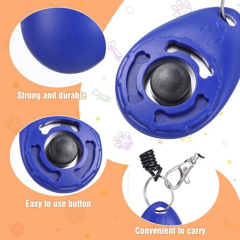 18 Pieces Dog Clicker for Training, Pet Training Clicker Set with Wrist Strap Clickers Trainer for Dogs Cats Puppy Birds Horses Behavioral Training (Multicolor) in Kuwait