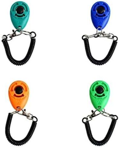 Dog Training Clicker with Wrist Straps, Clicker Dog Trainer for Puppy Cats and Pet Behavioral Obedience Teaching, 4-Pack in Kuwait