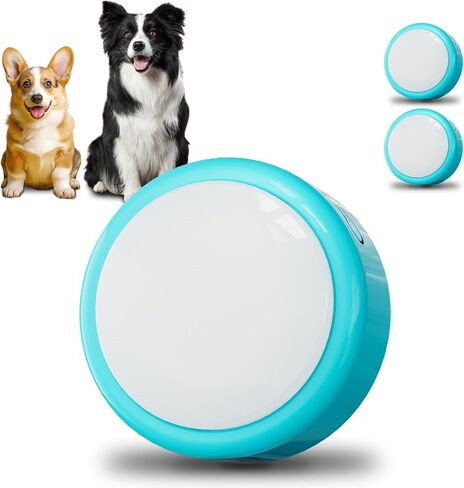 Voice Recording Button, Talking Buttons for Pet Communication, 24 Seconds Record & Playback, Set of 2 Recordable Buttons for Dog, Cat, Pet Training, Funny Gift for Home、Classroom、Party, Blue in Kuwait