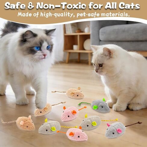 12 Pack Mouse Toys for Cats,Catnip Toy Mouse, Plush Mice Toys for Cats, Cat Nip Mice for Indoor Cat, Kitten Plushie Engaged Entertained Interactive Exercise Kicker Chew Fetch Toy (Value Bulk) in Kuwait