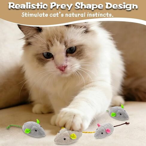 12 Pack Mouse Toys for Cats,Catnip Toy Mouse, Plush Mice Toys for Cats, Cat Nip Mice for Indoor Cat, Kitten Plushie Engaged Entertained Interactive Exercise Kicker Chew Fetch Toy (Value Bulk) in Kuwait