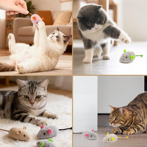 12 Pack Mouse Toys for Cats,Catnip Toy Mouse, Plush Mice Toys for Cats, Cat Nip Mice for Indoor Cat, Kitten Plushie Engaged Entertained Interactive Exercise Kicker Chew Fetch Toy (Value Bulk) in Kuwait
