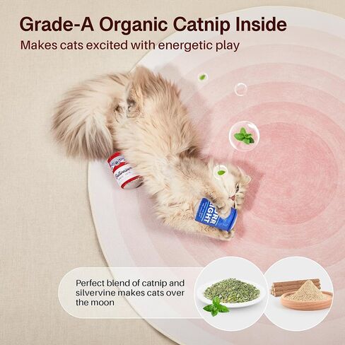 Potaroma Beer-Simulation Cat Toys 2Pcs Catnip Crinkly Sound Toy, Durable Kitten Bite Kicker Toys, Indoor Feline Exercise 4.0 Inches for All Breeds in Kuwait