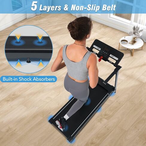 Folding Walking Pad Treadmill for Home Office, Compact Electric Treadmill with Walking pad Treadmill 2.5HP Motor and 0.5-7.5MPH Speed Range, Incline Folding Walking pad Treadmill F in Kuwait