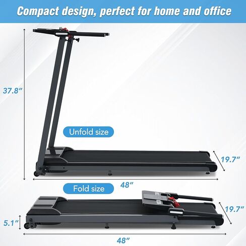 Folding Walking Pad Treadmill for Home Office, Compact Electric Treadmill with Walking pad Treadmill 2.5HP Motor and 0.5-7.5MPH Speed Range, Incline Folding Walking pad Treadmill F in Kuwait
