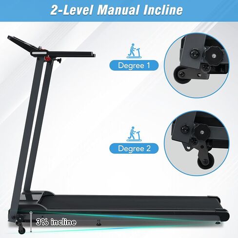 Folding Walking Pad Treadmill for Home Office, Compact Electric Treadmill with Walking pad Treadmill 2.5HP Motor and 0.5-7.5MPH Speed Range, Incline Folding Walking pad Treadmill F in Kuwait