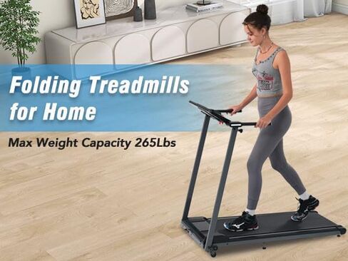 Folding Walking Pad Treadmill for Home Office, Compact Electric Treadmill with Walking pad Treadmill 2.5HP Motor and 0.5-7.5MPH Speed Range, Incline Folding Walking pad Treadmill F in Kuwait