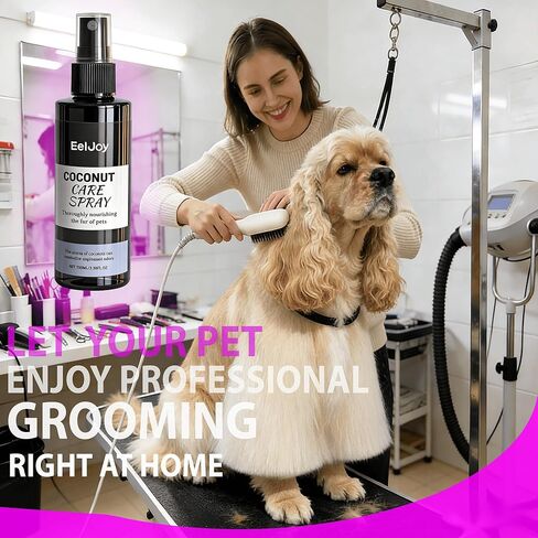 Coconut Care Spray for Pets, Nourishing Fur Oil with Comb, Moisturizing & Detangling Spray for Dogs & Cats, Natural Coconut Oil for Dry Skin & Shiny Coat, 100ml/3.38 fl oz in Kuwait