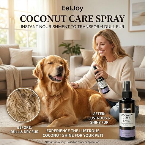 Coconut Care Spray for Pets, Nourishing Fur Oil with Comb, Moisturizing & Detangling Spray for Dogs & Cats, Natural Coconut Oil for Dry Skin & Shiny Coat, 100ml/3.38 fl oz in Kuwait