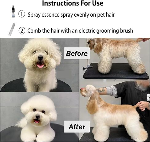 Coconut Care Spray for Pets, Nourishing Fur Oil with Comb, Moisturizing & Detangling Spray for Dogs & Cats, Natural Coconut Oil for Dry Skin & Shiny Coat, 100ml/3.38 fl oz in Kuwait
