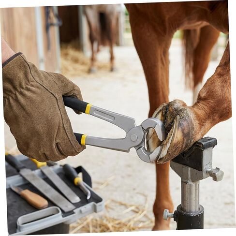 Hoof Nippers for Horses Goats Sheep and Pigs, 12 Inch Heavy Duty Farrier Tools for Thick Hooves, Nail Puller & End Cutting Pliers, Ergonomic Comfortable Grip Steel Trimmer for Small Livestock & Foal in Saudi Arabia