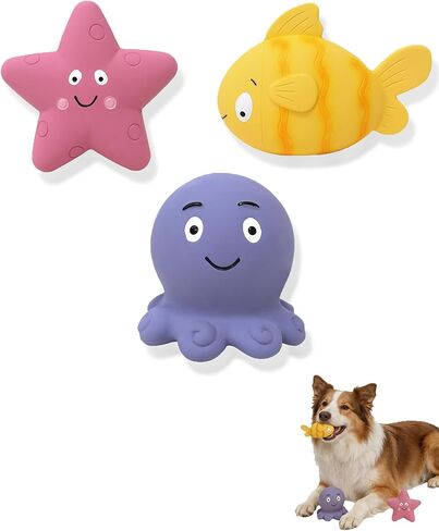 Deeow Funny Face Latex Dog Balls 3 Pack, 3 in 1 Squeaky Emoji Dog Toys for Small Medium Dogs, Cute Cartoon Expression Puppy Chew Toys, Soft Rubber Interactive Pet Toys for Indoor Play & Teething in Kuwait