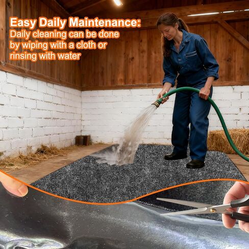 حصيرة كشك الحصان مقاس 4 × 6 أقدام، حصيرة سميكة ثابتة، حصيرة أرضية ماصة خفيفة الوزن وقابلة للغسل للحفاظ على ثبات الحظائر وبيوت الكلاب والكراجات والخيول وأرضيات الماشية نظيفة وجافة in Kuwait