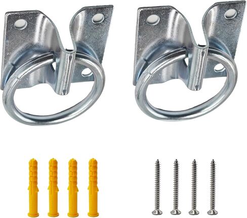 2Pcs M8*60 Stainless Steel Cross Tie Ring for Horse, Wall Mount Block Tie Rings for Horse Stall Stable Barn Supplies Equestrian Hitching Ring Hardware in Saudi Arabia