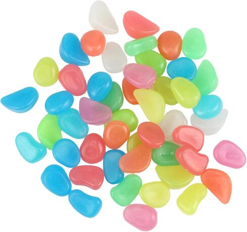 750 Pcs Glow in The Dark Rocks, 1.1 in Garden Pebbles, Decorative Aquarium Gravel, Safe Plastic Luminous Stones for Fish Tank, Garden, Plant, DIY Decoration in Kuwait