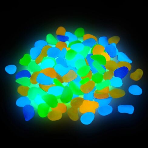 750 Pcs Glow in The Dark Rocks, 1.1 in Garden Pebbles, Decorative Aquarium Gravel, Safe Plastic Luminous Stones for Fish Tank, Garden, Plant, DIY Decoration in Kuwait