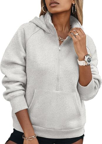 SHEWIN 2025 Women Half Zip Hoodies Fall Pullover Sweatshirt in Saudi Arabia