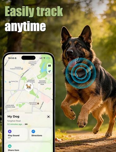 طوق الكلاب التكتيكي GPS (iOS فقط)، جهاز تعقب الكلاب GPS صغير يعمل بالبلوتوث، جهاز تعقب GPS للحيوانات الأليفة بدون رسوم شهرية، متوافق مع Apple Find My، Anti-Lost، Finder Tag for Kitten Puppy Khaki M (15 بوصة - 18.5 بوصة) in Kuwait
