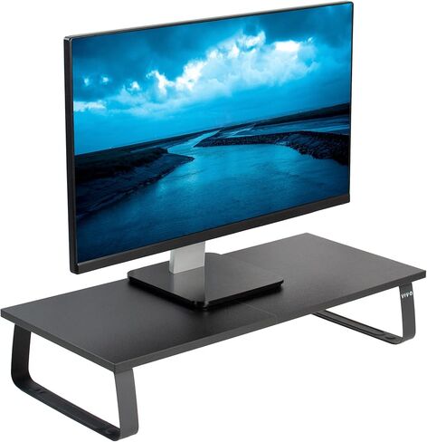VIVO 24 inch Monitor Stand, Wood and Steel Desktop Riser, Screen, Keyboard, Laptop, Small TV, Ergonomic Desk and Tabletop Organizer, Light Wood, STAND-V000WM in Saudi Arabia