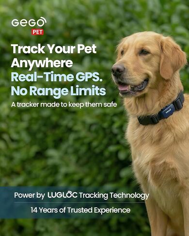 GEGO PET - جهاز تعقب الحيوانات الأليفة عبر نظام تحديد المواقع العالمي (GPS) في الوقت الحقيقي للكلاب والقطط، نطاق غير محدود، مناطق آمنة، تنبيهات الهروب، سجل المواقع، رؤى النشاط والعافية. الاشتراك النشط مطلوب in Kuwait