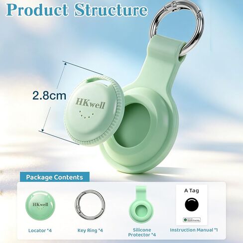 [4 Pack] Smart Bluetooth Tracker, MFi Certified Item Finder Works with Apple Find My (iOS Only), No Monthly Fee, Waterproof Anti-Lost Tag Locator for Keys, Luggage, Wallet, Pets, Dog, Bike in Kuwait