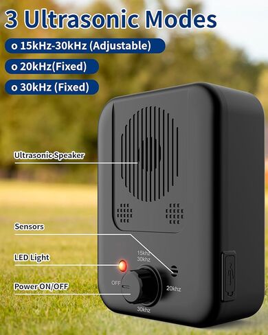 Ultrasonic Bark Control Device – 3 Adjustable Modes for Small, Medium & Large Dogs, 32ft Range, Suitable for Indoor & Outdoor Use (Black) in Kuwait