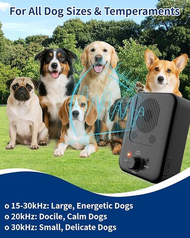Ultrasonic Bark Control Device – 3 Adjustable Modes for Small, Medium & Large Dogs, 32ft Range, Suitable for Indoor & Outdoor Use (Black) in Kuwait
