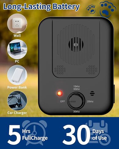 Ultrasonic Bark Control Device – 3 Adjustable Modes for Small, Medium & Large Dogs, 32ft Range, Suitable for Indoor & Outdoor Use (Black) in Kuwait