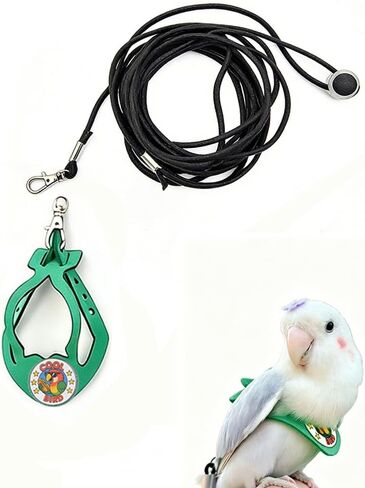 Adjustable Bird Harness & Leash Set for Small Birds,FitsBudgie,Parakeets, Conures, Cockatiels,Green Cheek,Quaker Parrots(Red, L) Z6350-4 in Kuwait