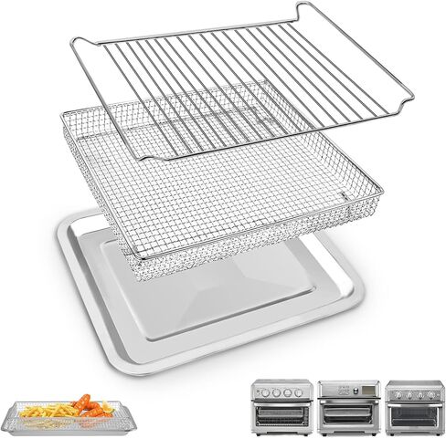 مجموعة خبز من 3 قطع لفرن تحميص مقلاة الهواء من Cuisinart TOA-60 TOA-65 TOA-70، رف سلة مقلاة الهواء لملحقات مقلاة الهواء في الفرن in Kuwait
