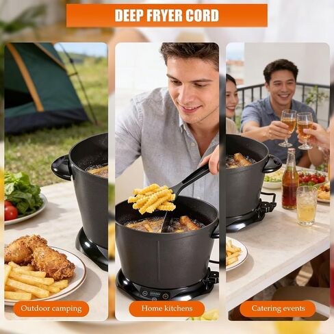 قطع غيار سلك الطاقة المغناطيسي من Bottlestalk 09982 للمقلاة العميقة المتوافقة مع مقالي Presto FryDaddy Granpappy الكهربائية، 120 فولت، 15 أمبير - يستبدل 0544405، 0544505 in Kuwait