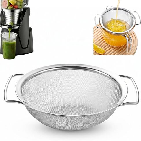 18/8 Stainless Steel Pulp Strainer For Juicing, Compatible With Nama J2, Ypone, Canoly, Nama Cold Press Juicer And Citrus Juicers, Dual Handles Fine Mesh Strainer After Juicing (5 Inch) in Saudi Arabia