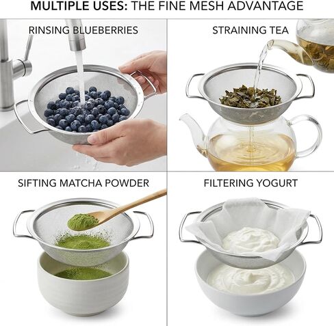 18/8 Stainless Steel Pulp Strainer For Juicing, Compatible With Nama J2, Ypone, Canoly, Nama Cold Press Juicer And Citrus Juicers, Dual Handles Fine Mesh Strainer After Juicing (5 Inch) in Saudi Arabia