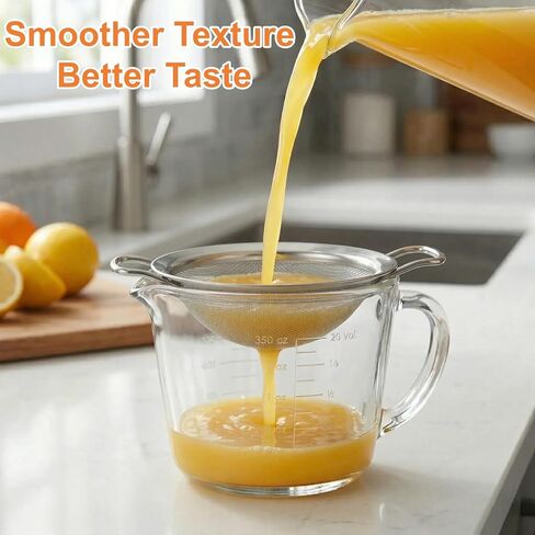 18/8 Stainless Steel Pulp Strainer For Juicing, Compatible With Nama J2, Ypone, Canoly, Nama Cold Press Juicer And Citrus Juicers, Dual Handles Fine Mesh Strainer After Juicing (5 Inch) in Saudi Arabia