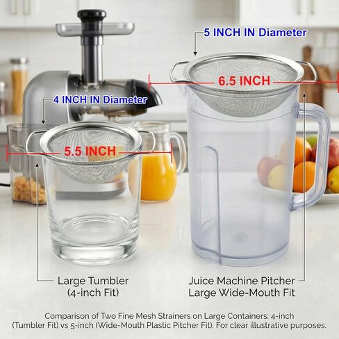 18/8 Stainless Steel Pulp Strainer For Juicing, Compatible With Nama J2, Ypone, Canoly, Nama Cold Press Juicer And Citrus Juicers, Dual Handles Fine Mesh Strainer After Juicing (5 Inch) in Saudi Arabia